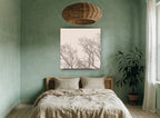 Bare Branch Canopy landscape canvas print on the wall of a bedroom