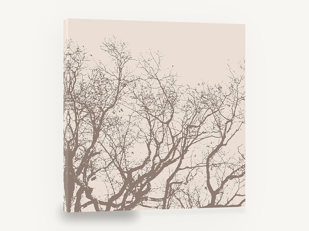 Bare Branch Canopy, bare tree branches silhouette, landscape canvas wall art print ready to hang