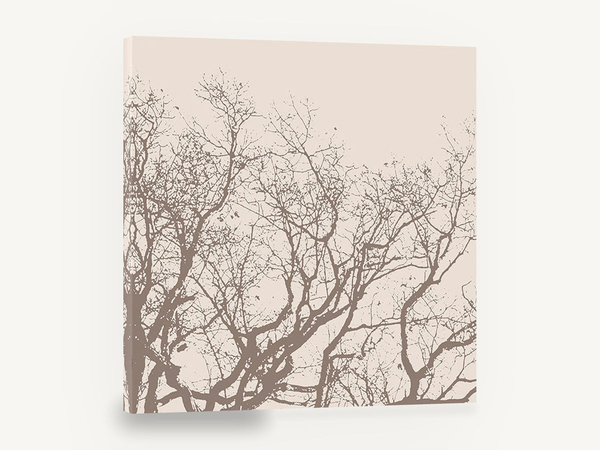 Bare Branch Canopy, bare tree branches silhouette, landscape canvas wall art print ready to hang