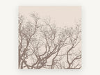 Bare Branch Canopy, bare tree branches silhouette, landscape canvas wall art print, front view