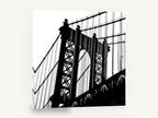 Manhattan Bridge Silhouette, manhattan bridge black and white photograph, city canvas wall art print ready to hang