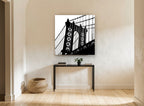 Manhattan Bridge Silhouette city canvas print on the wall of a hallway