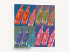 Pop Wine Quartet, pop art wine bottles kitchen, kitchen canvas wall art print ready to hang