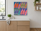 Pop Wine Quartet kitchen canvas print on the wall of a kitchen