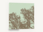 Mocha Twigs Mint Sky, bare tree branches silhouette illustration, landscape canvas wall art print ready to hang