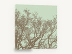 Sage Sky Tangle, bare tree branches silhouette, landscape canvas wall art print ready to hang