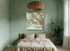 Bare Branch Silhouette landscape canvas print on the wall of a bedroom