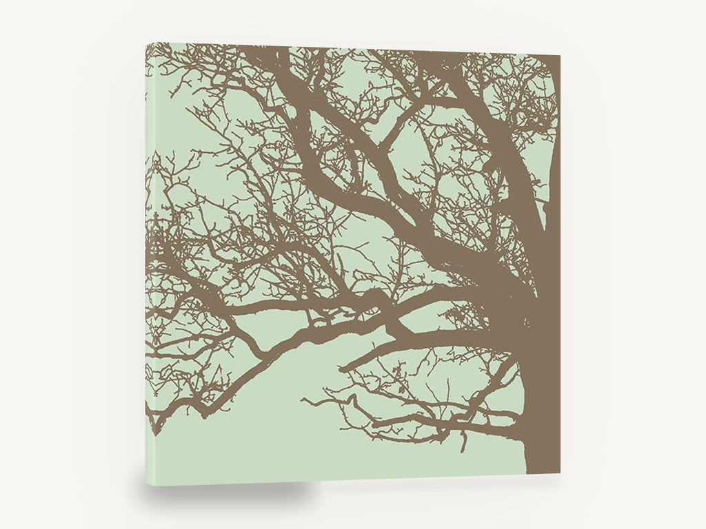Bare Branch Silhouette, bare tree branches silhouette, landscape canvas wall art print ready to hang