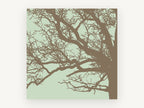 Bare Branch Silhouette, bare tree branches silhouette, landscape canvas wall art print, front view