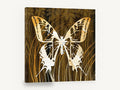 Butterfly on Timber Grain, butterfly silhouette wood grain botanical, floral canvas wall art print ready to hang