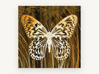 Amber Grain Butterfly, floral canvas wall art print, front view
