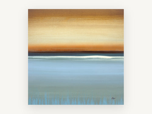 Amber Horizon Calm, coastal canvas wall art print, front view