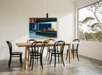 Dynamo Donuts Night vintage canvas print on the wall of a dining room