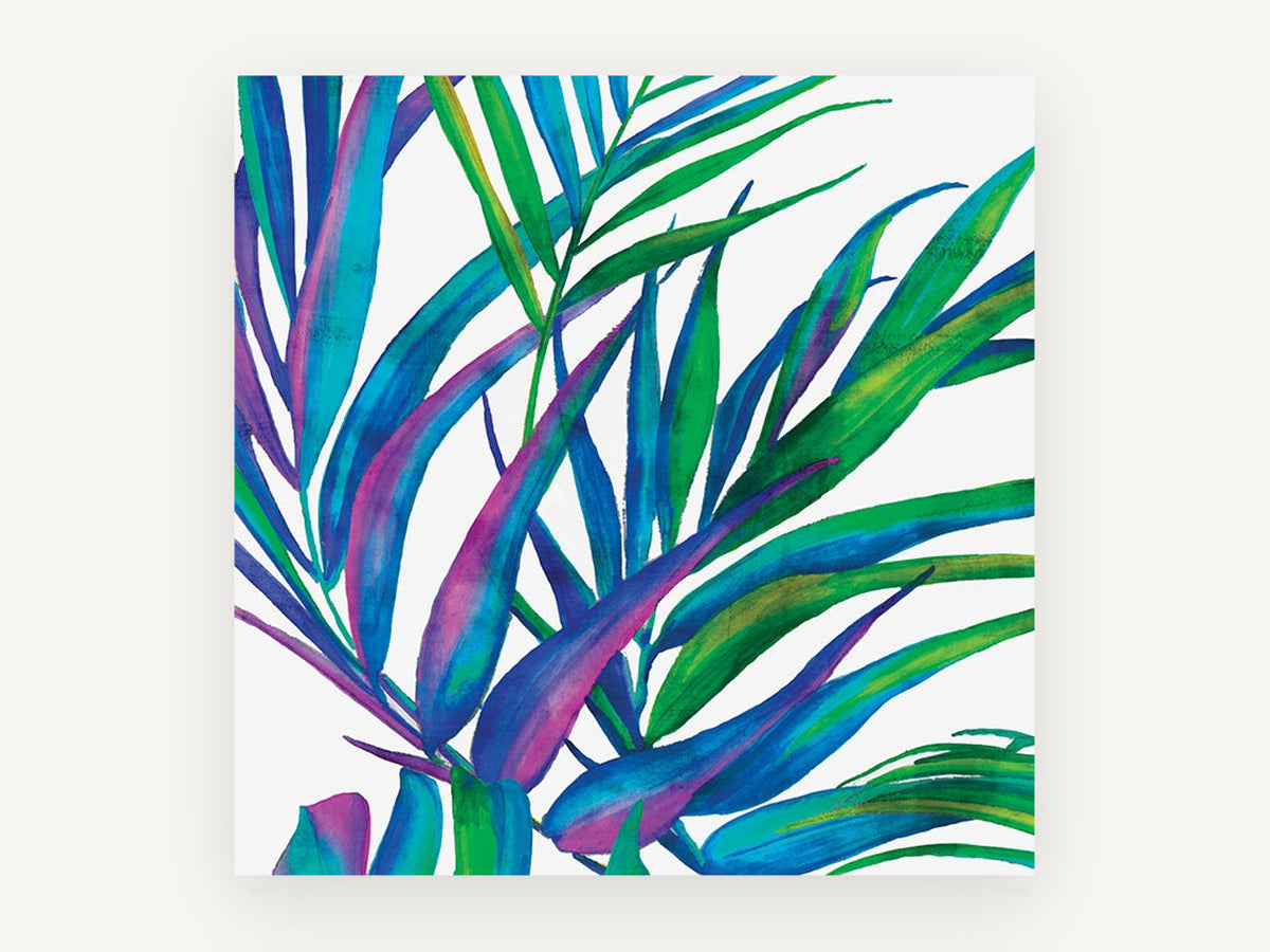 Jewel Palm Fronds, floral canvas wall art print, front view