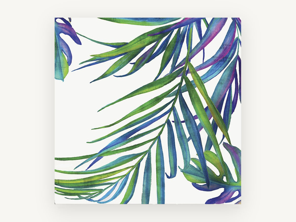Rainbow Palm Fronds, floral canvas wall art print, front view