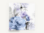 Lilac Mist Bouquet, blue lilac rose watercolour floral, floral canvas wall art print ready to hang