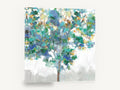 Teal Canopy Study, abstract tree teal blue canvas, floral canvas wall art print ready to hang