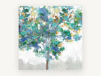 Teal Canopy Study, floral canvas wall art print, front view