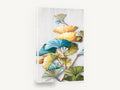 Gilded Ginkgo Fans, teal and gold ginkgo leaf painting, floral canvas wall art print ready to hang