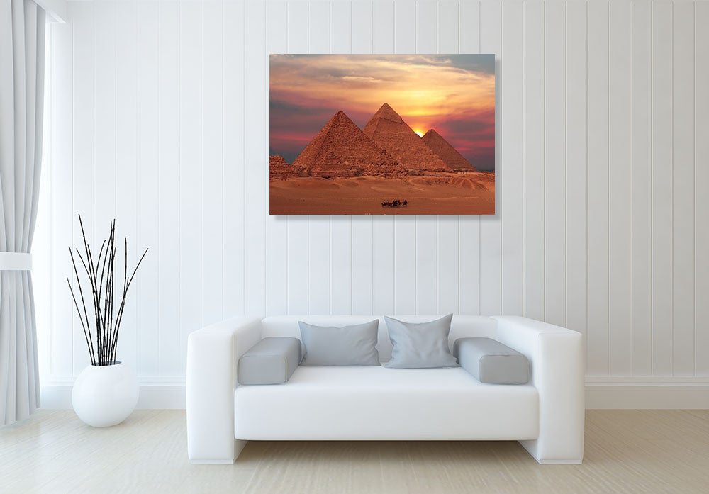 Egypt Giza Pyramids Wall Art Print on the wall