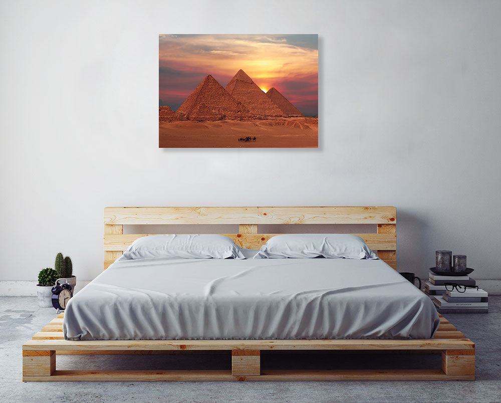 Egypt Giza Pyramids Wall Art Print on the wall