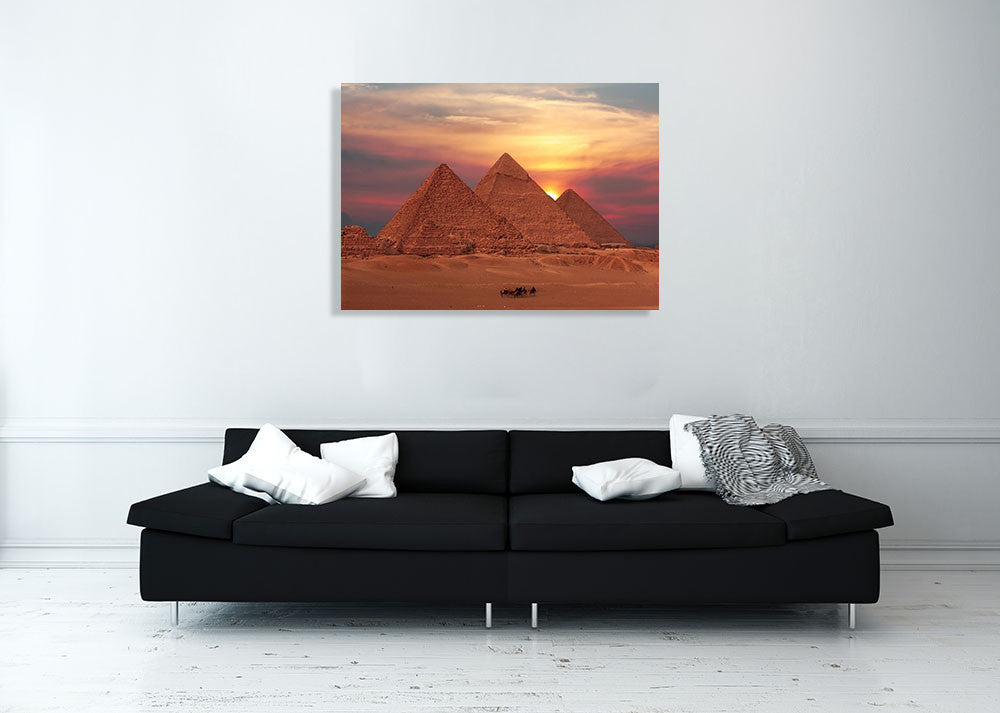 Egypt Giza Pyramids Wall Art Print on the wall