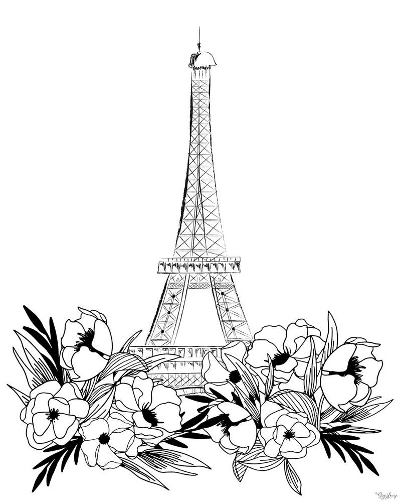 Eiffel Black and White Wall Art Print