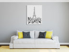 Eiffel Black and White Wall Art Print on the wall