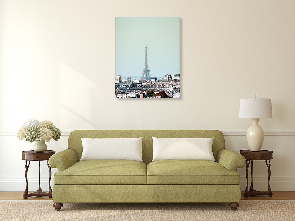 Eiffel Day Wall Art Print on the wall