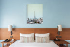 Eiffel Day Wall Art Print on the wall