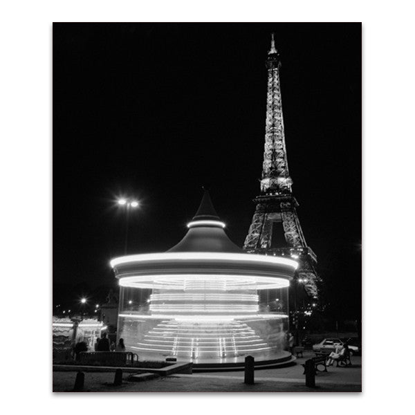 Eiffel Tower Merry Go Round Wall Art Print