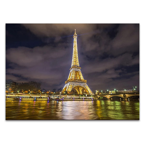 Eiffel Tower Night Lights Wall Print