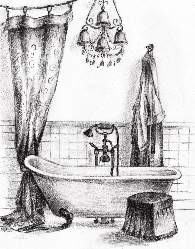 Elegant Bath II Wall Art Print