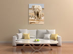 Elephant in Africa Wall Art Print on the wall