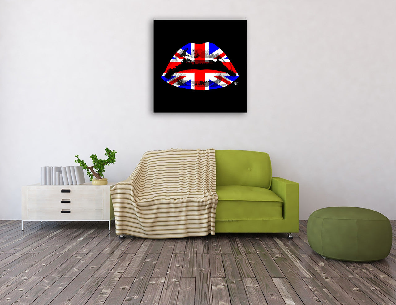 England Kiss Wall Art Print on the wall
