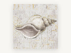 Gilded Whelk Shell, vintage canvas wall art print, front view