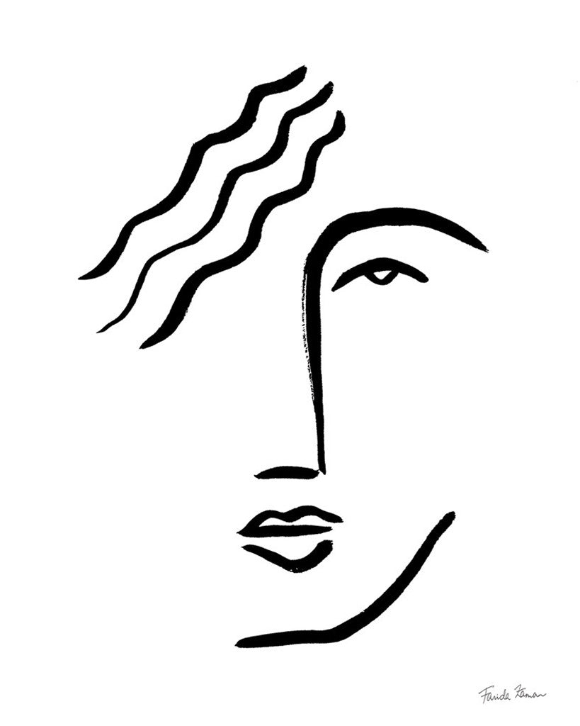 Faces I Line Wall Art Print