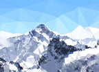 Faceted Snowy Peak Wall Art Print