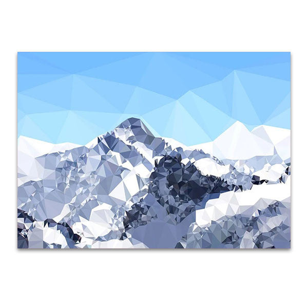 Faceted Snowy Peak Wall Art Print
