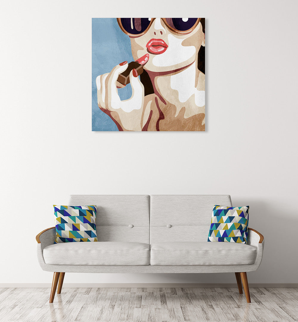 Fashionable Kiss I Wall Art Print wall 1 on the wall