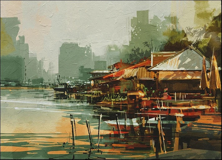 Fishing Village Wall Art Print