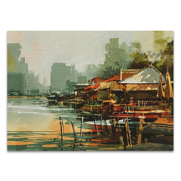 Fishing Village Wall Art Print