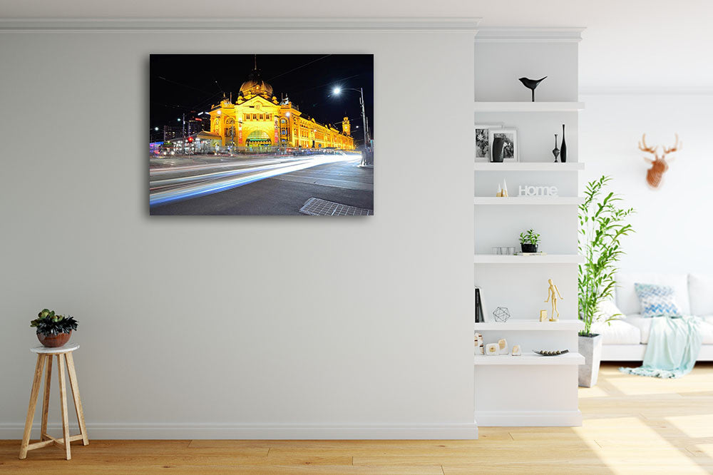 Flinders Street Melbourne Wall Art Print on the wall