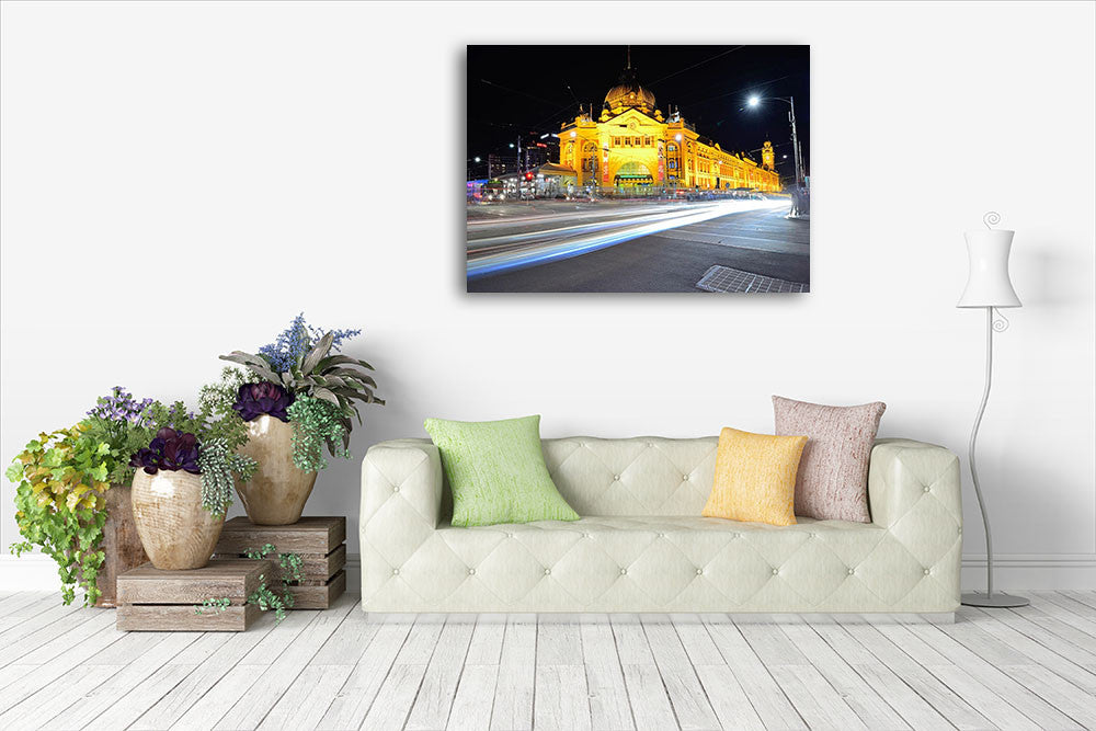 Flinders Street Melbourne Wall Art Print on the wall