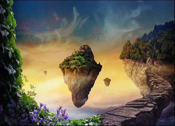 Floating Magical Island Wall Art Print