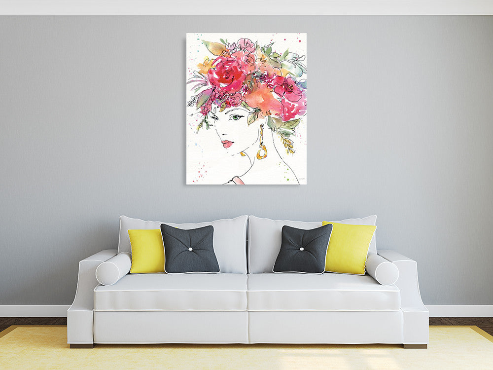 Floral Figures II Wall Art Print on the wall