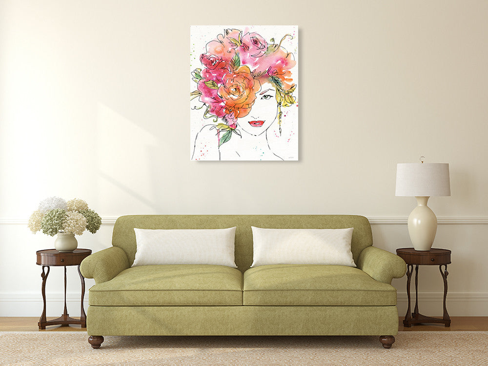 Floral Figures IV Wall Art Print on the wall