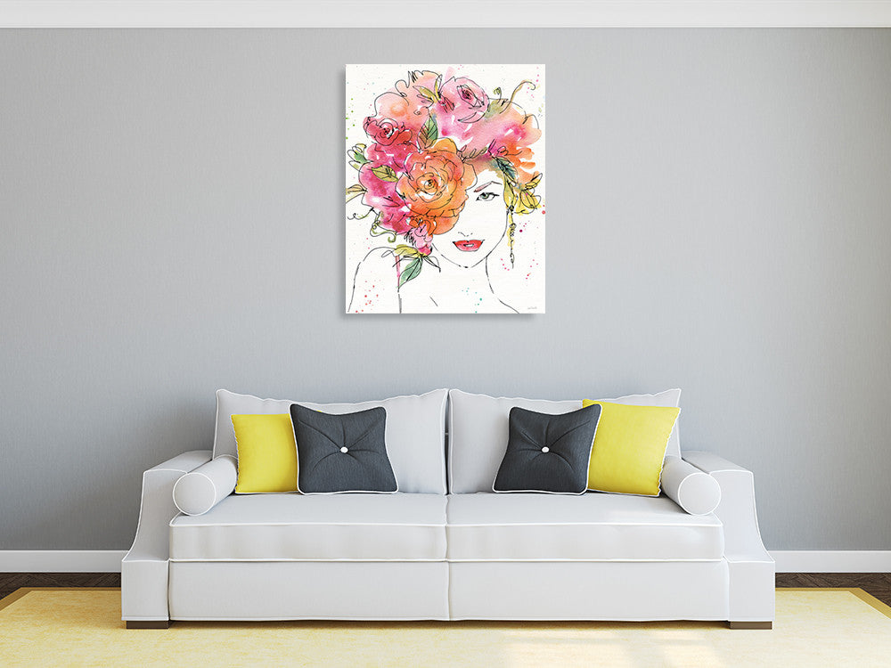 Floral Figures IV Wall Art Print on the wall
