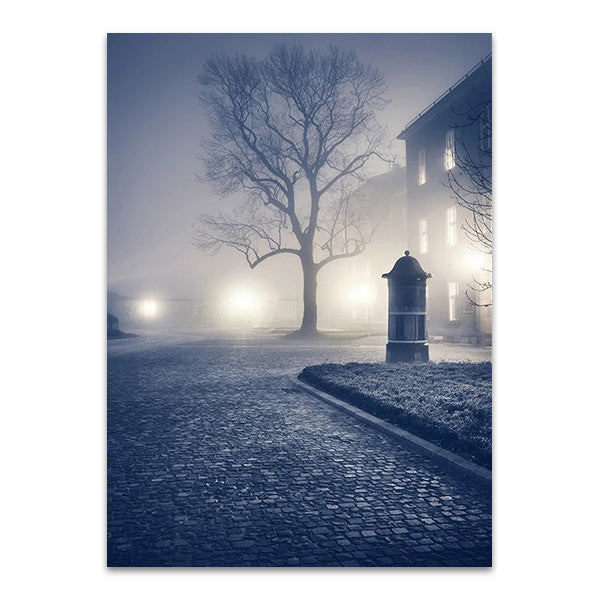 Foggy Old Town Wall Art Print