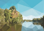 Fractal Lakeside Wall Art Print
